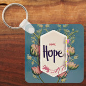 Hope Blooms - Elegant Floral Typography Sleutelhanger (Voorkant)