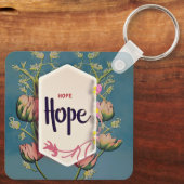 Hope Blooms - Elegant Floral Typography Sleutelhanger (Achterkant)