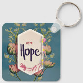 Hope Blooms - Elegant Floral Typography Sleutelhanger (Achterkant)