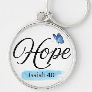 Hope Blue Butterfly Sleutelhanger