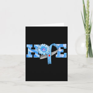 Hope Blue Ribbon Zonnebloem T1d Diabetes Bewustzij Kaart