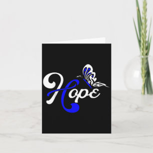 Hope Butterfly Blue Ribbon Colon Cancer Support Su Kaart