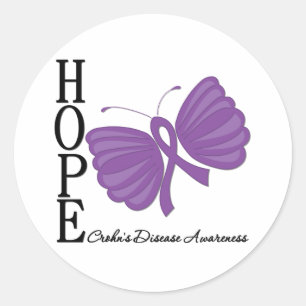 Hope Butterfly Crohn's Disease Ronde Sticker
