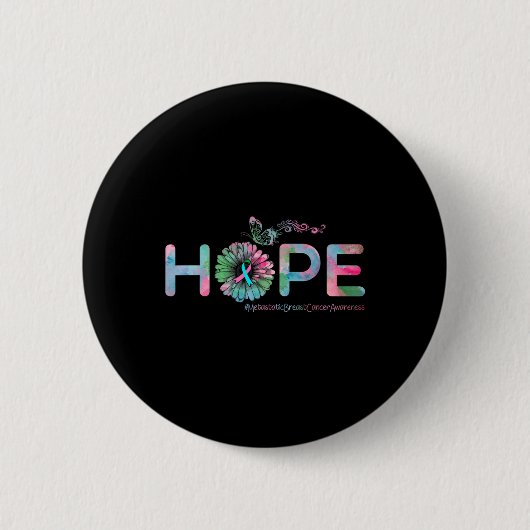 HOPE Butterfly Metastatic Breast Cancer Awareness Ronde Button 5,7 Cm (Voorkant)