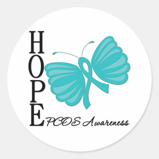 Hope Butterfly PCOS Ronde Sticker (Voorkant)