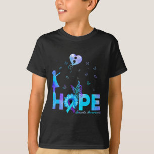 Hope Butterfly Sunflower Zelfmoordpreventie Aware T-shirt