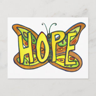 Hope Butterfly Word Art Inspiration carte postale