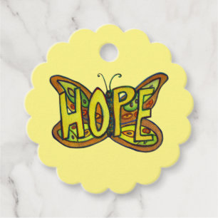 Hope Butterfly Word Art Inspirerend Gift Labels