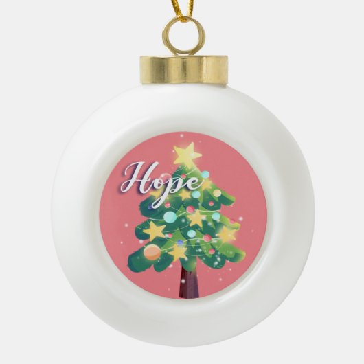 Hope Carton kerstboom Roze Ornament (Voorkant)