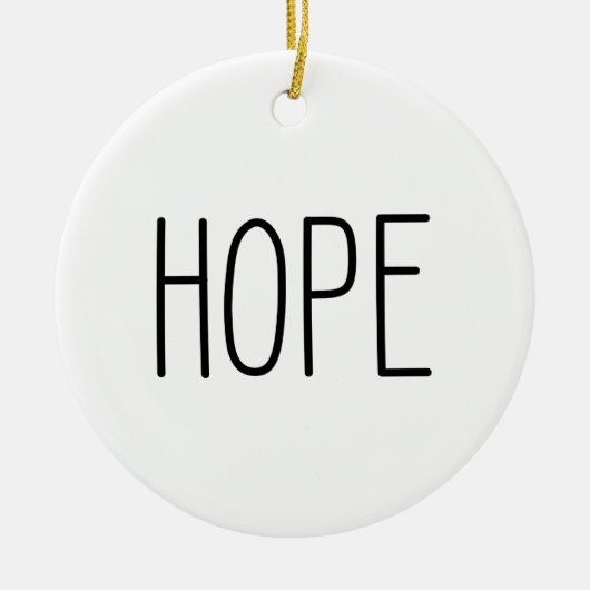 HOPE Christmas Minimal Keramisch Ornament (Voorkant)