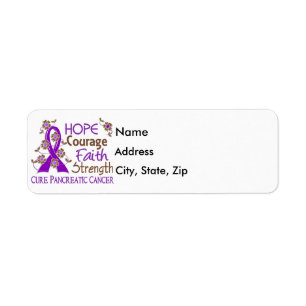 Hope Courage Faith Sterkte 3 Pancreatic Cancer Etiket