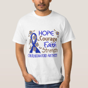 Hope Courage Faith Sterkte 3 Reumatoïde Artritis T-shirt