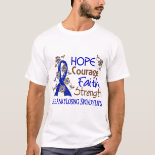 Hope Courage Faith Sterkte 3 Spondylit T-shirt