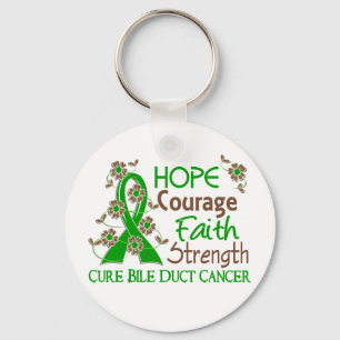 Hope Courage Faith Strength 3 Bile Duct Cancer Sleutelhanger