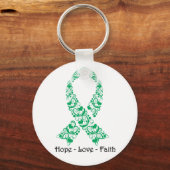Hope Emerald Green Awareness Rib Sleutelhanger (Voorkant)