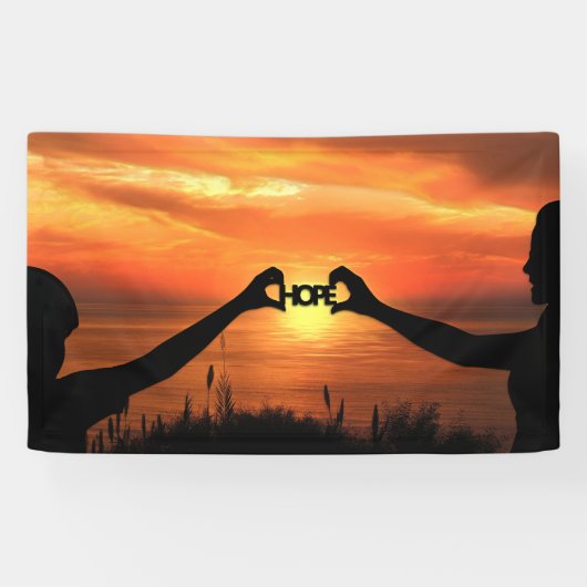 Hope en Faith Sunset Spandoek (Horizontaal)