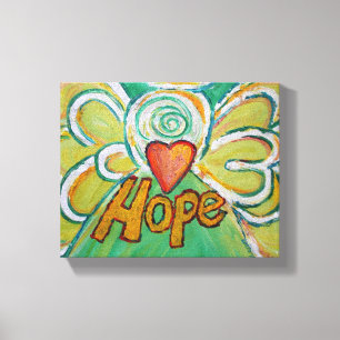 Hope Engel Woord Kunst Verpakt Canvas Afdruk