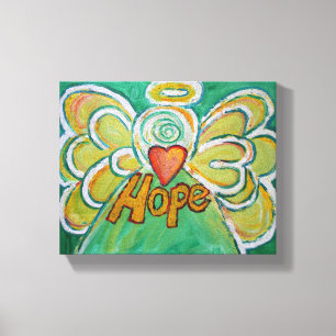 Hope Engel Woord Kunst Verpakt Canvas Afdruk