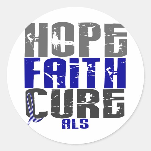 HOPE FAITH CURE ALS RONDE STICKER (Voorkant)