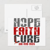 HOPE FAITH CURE HIV/AIDS T-Shirts & Apparel Briefkaart (Voorkant / Achterkant)