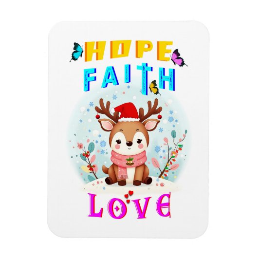 Hope Faith Love Magneet (Verticaal)