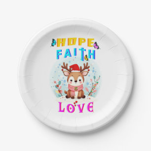 Hope Faith Love Papieren Bordje