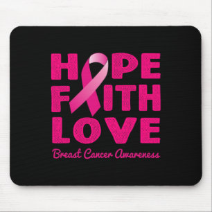 HOPE FAITH LOVE Pink Ribbon Breast Cancer Awarenu Muismat