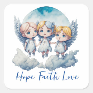 Hope Faith Love Vierkante Sticker