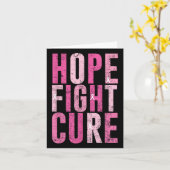 Hope Fight Cure Borstkanker Awareness Design T-s Kaart (Gele Bloem)