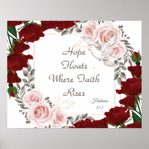  Hope Floats Vintage Floral Poster Hébreux 11:1