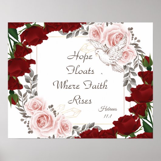  Hope Floats Vintage Floral Poster Hébreux 11:1 (Devant)
