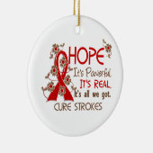 Hope Flower Ribbon Strokes Keramisch Ornament (Rechts)