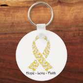 Hope Gold Awareness Ribbon Sleutelhanger (Voorkant)