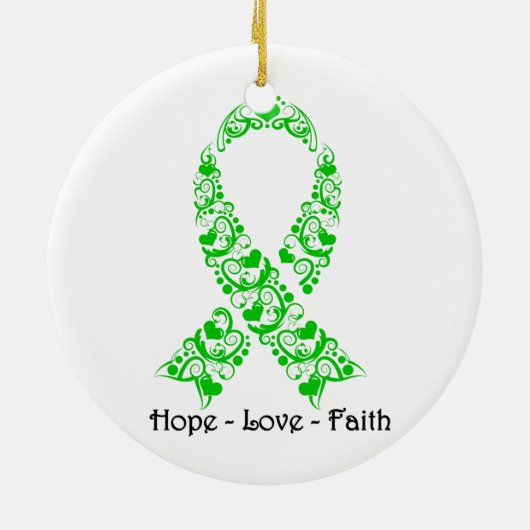 Hope Green Awareness Ribbon Keramisch Ornament (Achterkant)