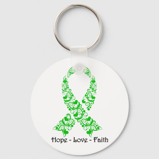Hope Green Awareness Ribbon Sleutelhanger (Voorkant)