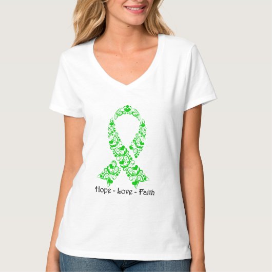 Hope Green Awareness Ribbon T-shirt (Voorkant)