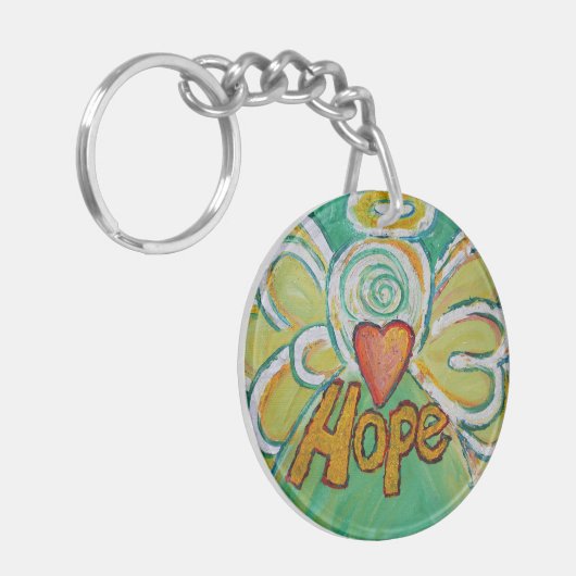 Hope Guardian Angel Word Custom Sleutelhanger (Voorkant Links)