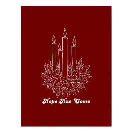 Hope Has Come Christmas Candle Illustration Perfect Poster