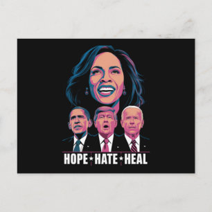 Hope Hate Heal Rise Kamala 2024 Briefkaart