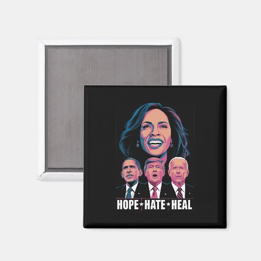Hope Hate Heal Rise Kamala 2024 Magneet (Voorkant / Achterkant)
