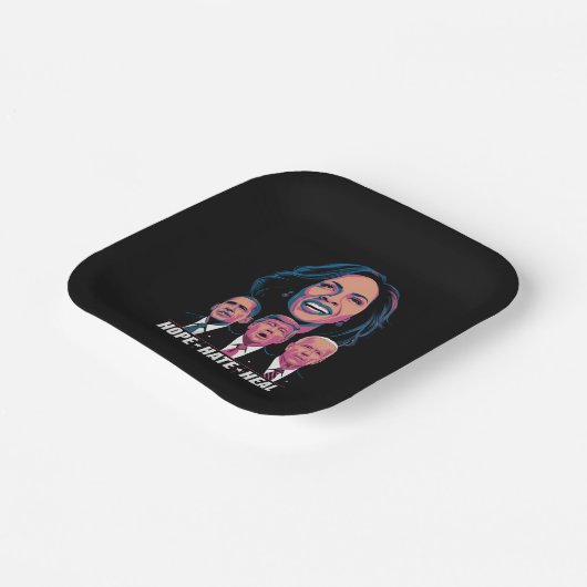 Hope Hate Heal Rise Kamala 2024 Papieren Bordje (Gebogen)