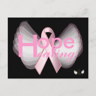 Hope Healing Pink Ribbon Angelic Wings-Customize Briefkaart