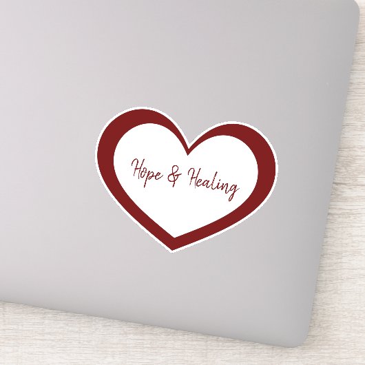 Hope & Healing Red White Hearts Inspirerend Sticker (Detail)