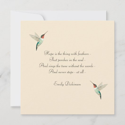 Hope Hummingbird Kaart (Voorkant)