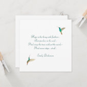 Hope Hummingbird Kaart (Voorkant / Achterkant in situ)