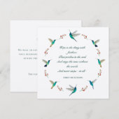 Hope Hummingbird Sympath Carte de remerciements (Devant / Derrière)