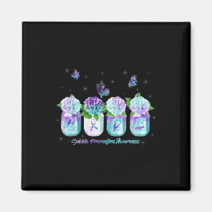 Hope Hydrangea Flower Butterfly Suicide Prevention Magneet