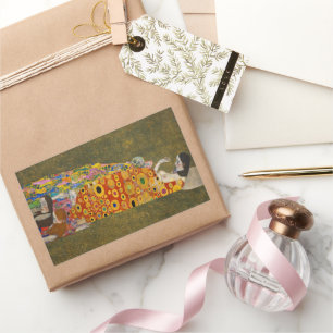 Hope II van Gustav Klimt, Oude Art Nouveau Rechthoekige Sticker