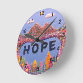 HOPE image miroir peint Horloge murale (Angle)