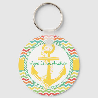 Hope is een anchor Nautical Zigzag Sleutelhanger